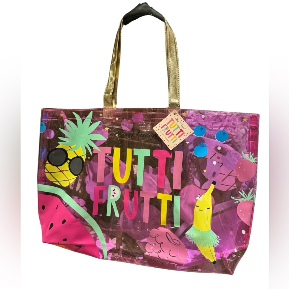 Too Faced Tutti Frutti clear tote